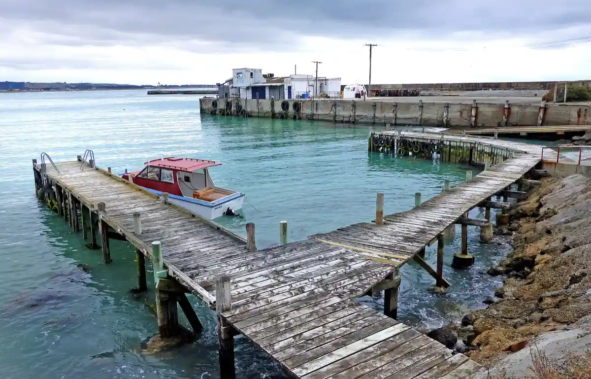 Oamaru Harbour boat wharves